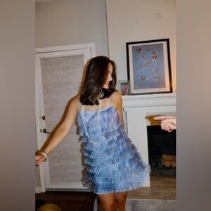 Zara NWT Shimmer Fringe Dress